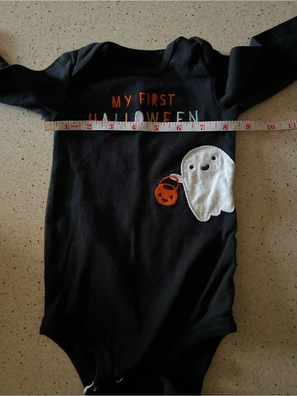 My First Halloween Black Long-Sleeve Baby One-Piece